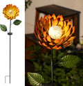 VCUTEKA Solar Garden Lights Metal Flower Decor Colorful Yellow Flowers Solar by VCUTEKA