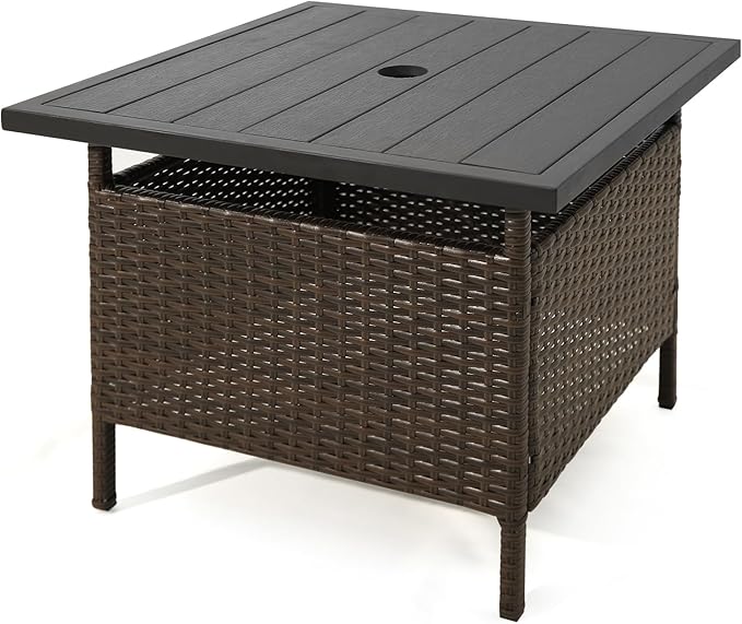 Tangkula Outdoor Wicker Table, Rattan Coffee Table by TANGKULA