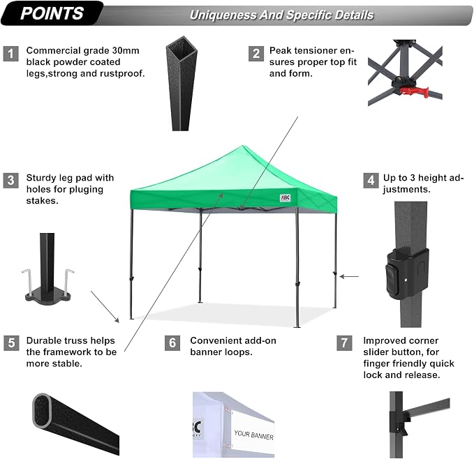 ABCCANOPY Patio Pop Up Canopy Tent 10x10 Commercial-Series - Image 3