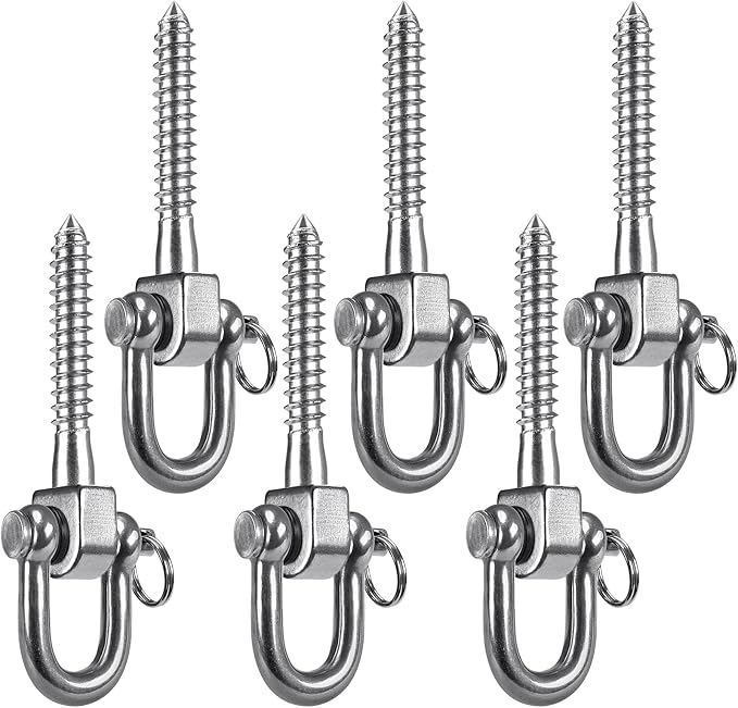 SELEWARE 6 Pack Swing Hangers Swing Set Hooks Stainless Steel Hammock Hooks by SELEWARE