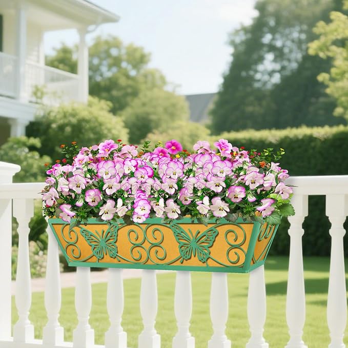 4 Pack 24 Inch Window Boxes Planters Railing Planter Box - Image 7