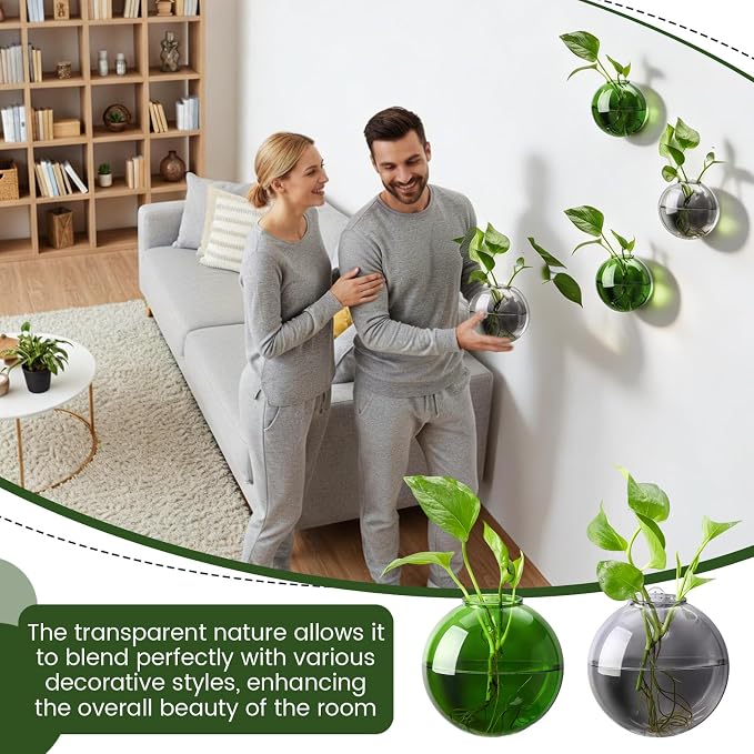 4 Pcs Stained Glass Hanging Vases Hanging Glass Planters Small Plant Terrarium - Image 5