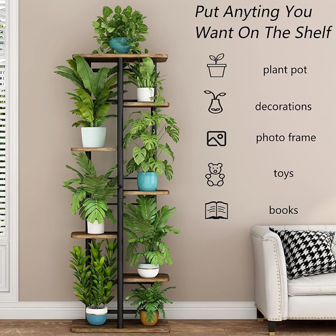 LINZINAR Plant Stand 7 Tier 8 Potted Multiple Flower Pot Holder Shelf Indoor - Image 5