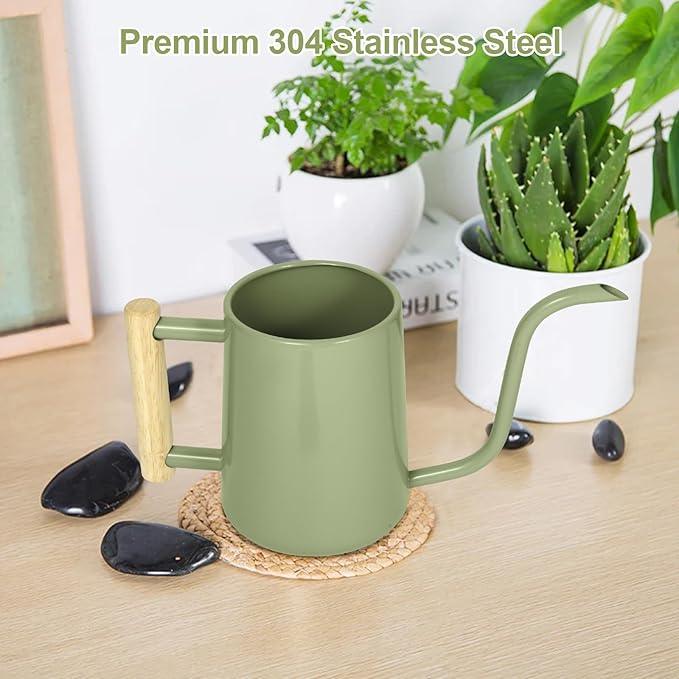Watering Can Indoor Plants, 35 oz/1000 ml Metal Stainless Steel Watering Can Pot - Image 5