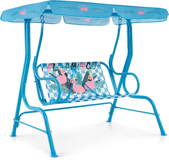Costzon Kids Porch Swing, All-Weather Patio Swing Bench Hammock w/Adjustable - Image 9