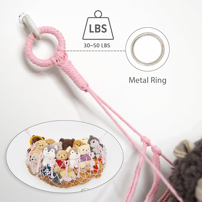 stuffed Animal Net or Hammock Macrame Toy Display Plush Toy Holder Ceiling - Image 6