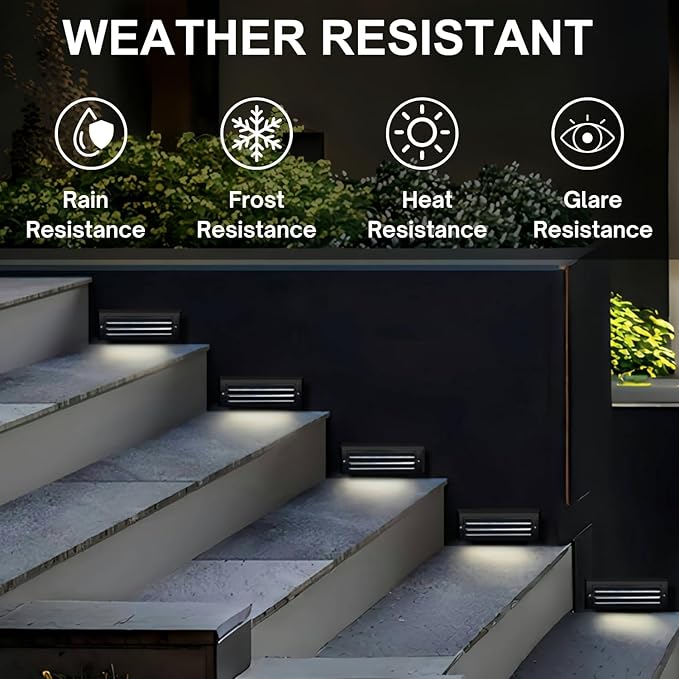 ZONK Outdoor Indoor Step Lights, 120V Line Voltage LED Landscape Stairway Lights - Image 5