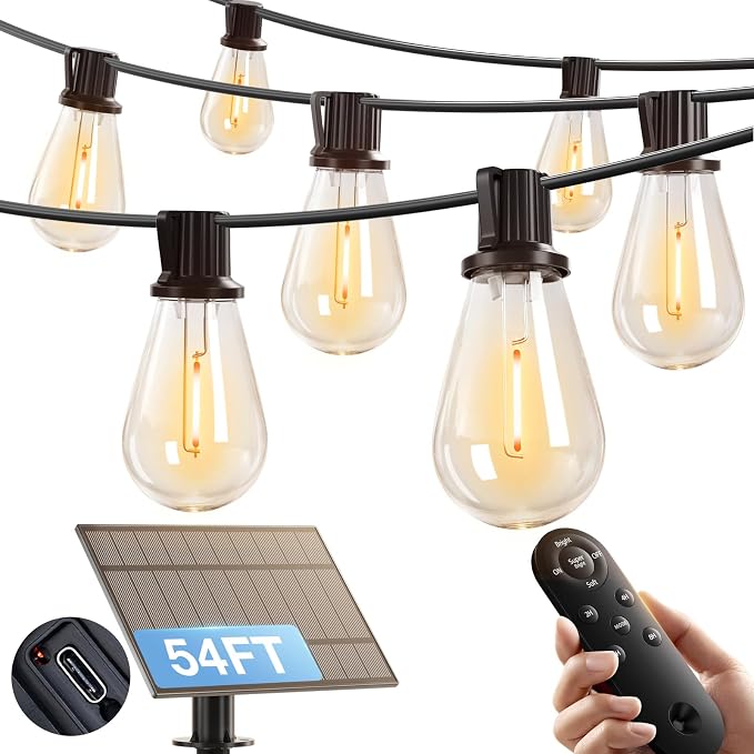 addlon 54FT Solar String Lights Outdoor Waterproof by addlon