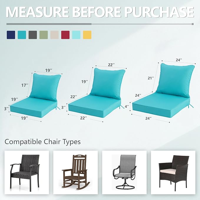 22x22 Inch Patio Chair Cushion - Image 7