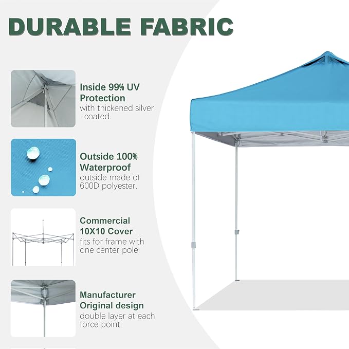 Turquoise Commercial Replacement Canopy Top - Image 3