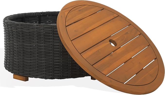 SAFAVIEH Couture Collection Anguilla Dark Grey Faux Wicker Indoor/Outdoor - Image 4