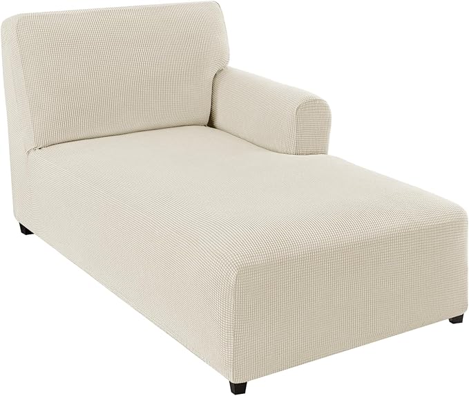 FantasDecor Right Chaise Lounge Cover Stretch Chair Lattice Slipcover by FantasDecor