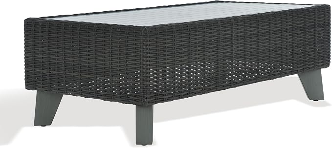 SAFAVIEH Couture Collection Margarita Dark Grey Faux Wicker Rectangle - Image 4