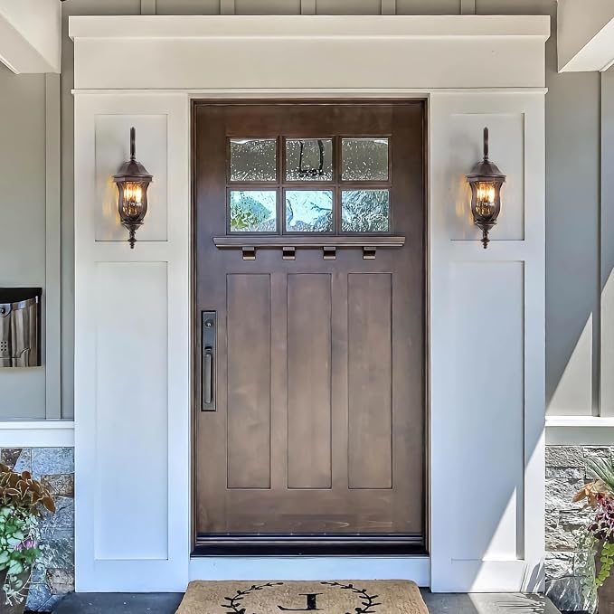 Outdoor Wall Sconces, 22.8" H Large Exterior Wall Lanterns, Waterproof Exterior - Image 3