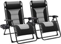JEAREY Oversized Padded Zero Gravity Chairs Set of 2, Folding Lounge Chair by JEAREYOutdoorsCollection