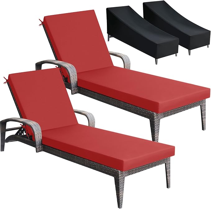 Patelai 2 Pcs Outdoor Chaise Lounge Cushions by Patelai
