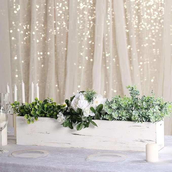 Efavormart 30"x6" Whitewash Wood Planter Box by efavormart