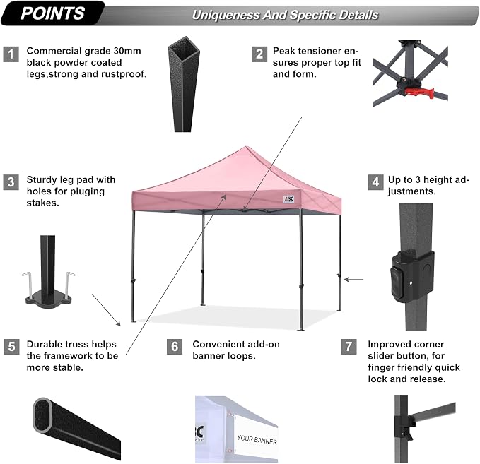 ABCCANOPY Patio Pop Up Canopy Tent 10x10 Commercial-Series - Image 3