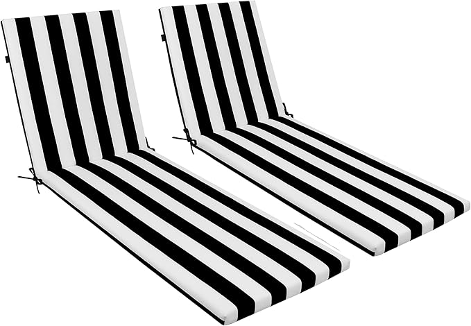 Only choice Outdoor Chaise Lounge Cushion Set of 2, Replacement Seat Cushion by ONLYCHOICE