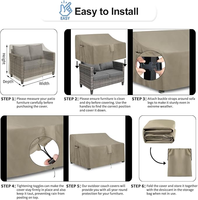 OutdoorLines Outdoor Waterproof Patio Loveseat Couch Cover - Image 6