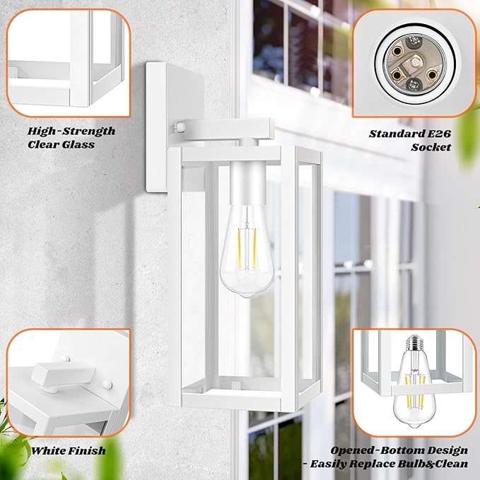 Brightever 2-Pack Outdoor Wall Light Fixtures, Waterproof Anti-Rust Outside - Image 3