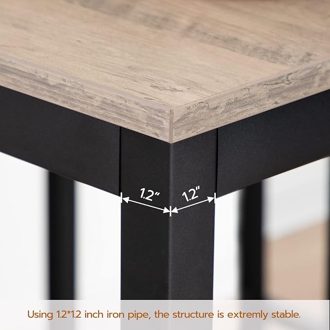 HOOBRO Bar Table and Chairs Set, 47.2” Rectangular Pub Table - Image 8