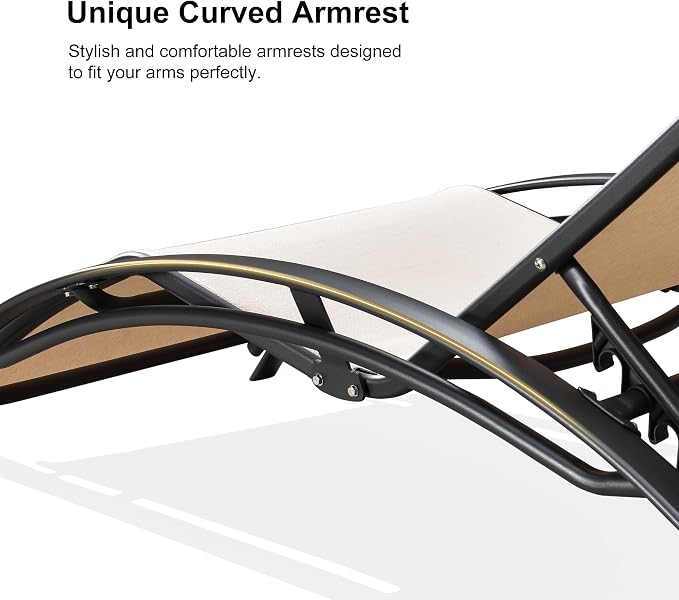 PURPLE LEAF Patio Oversized Chaise Lounge Chair Set - Image 7
