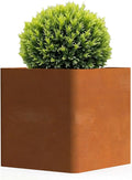 Corten Steel Planter Box 20" L x 20" W x 20" H, Large Metal Square Planter by Gardenaire