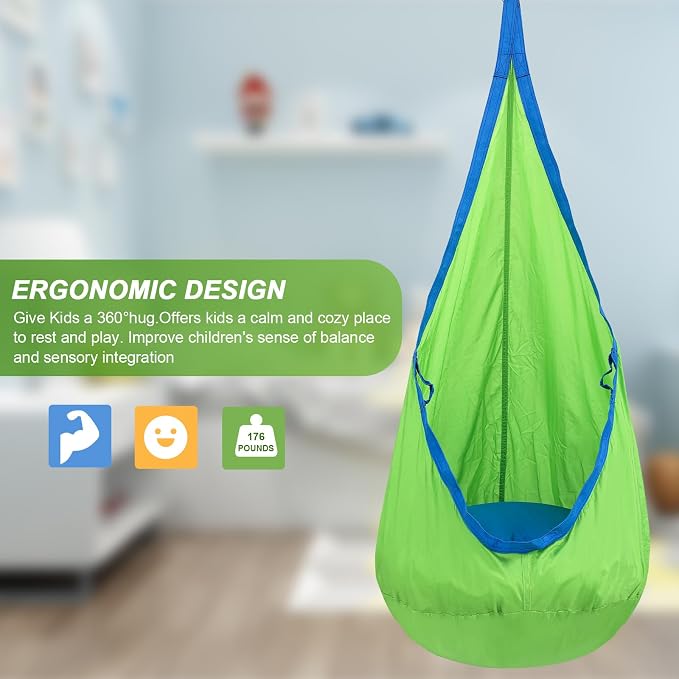 YAERSI Kids Pod Swing Seat, Hammock Chair - Image 3