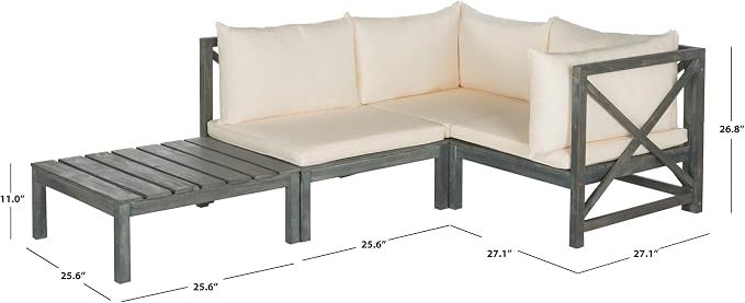 SAFAVIEH Outdoor Collection Lynwood Outdoor Sectional Sofa - Image 5