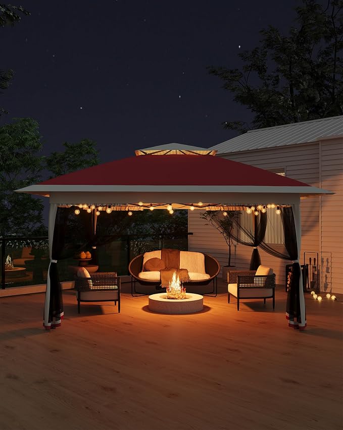 Canopy Tent 13x13 ft, Pop Up Gazebo One-Push Setup - Image 2