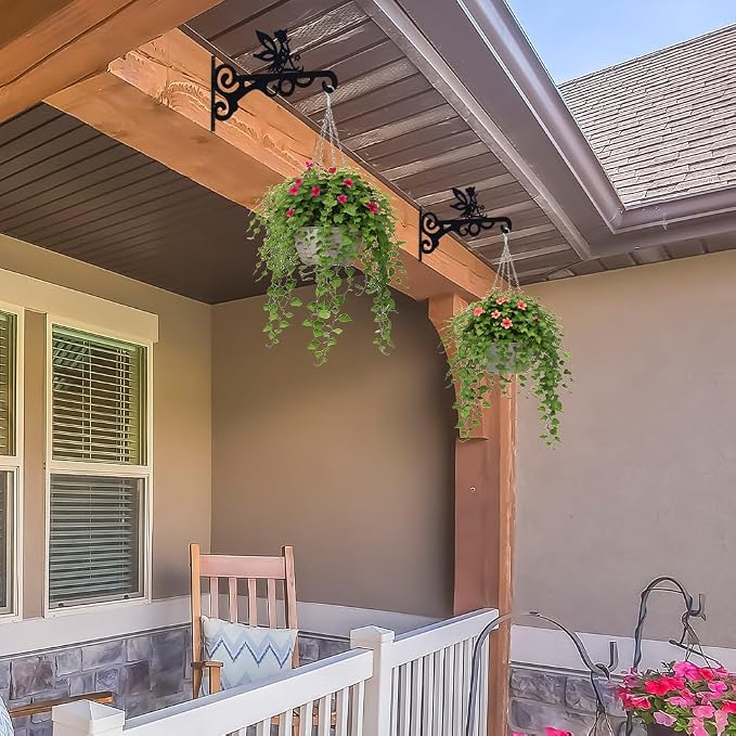 hogardeck Plant Hangers Outdoor Decor, 2 Pack 10” Metal Hanging Plant Bracket - Image 8