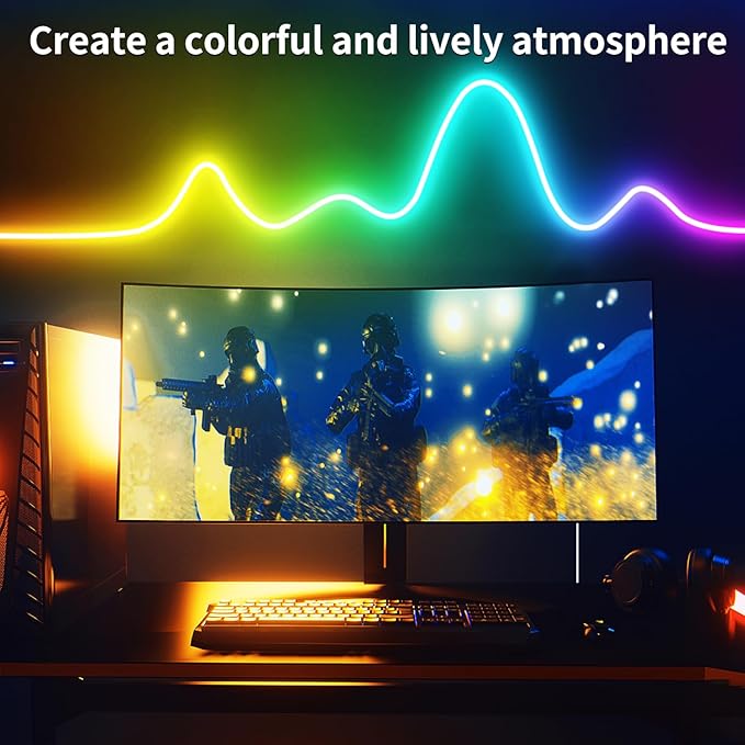 66FT Neon LED Rope Lights IP65 Waterproof LED Lights - Image 3