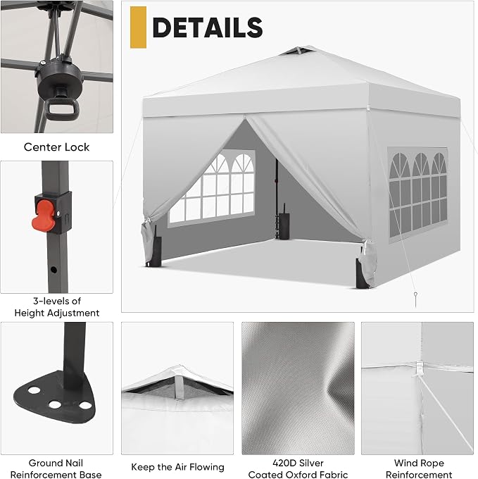 GDY 10x10 Pop Up Canopy Tent - Image 6