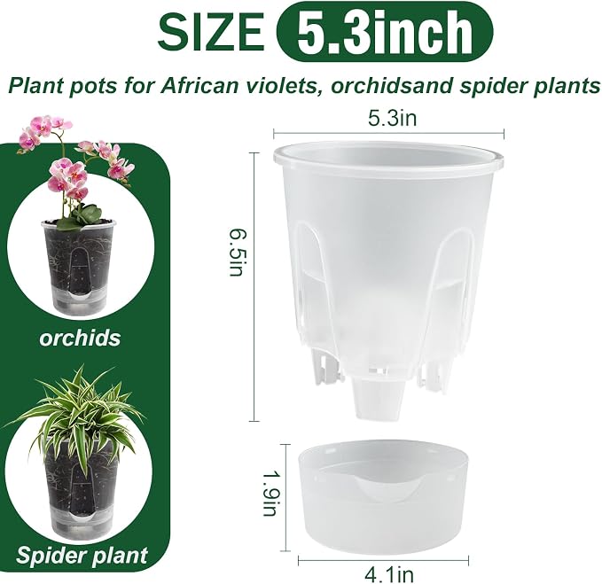 Cdd's Path Upgraded 5-Pack 6 Inch Naked Root Planter Self Watering Pots Set - Image 4