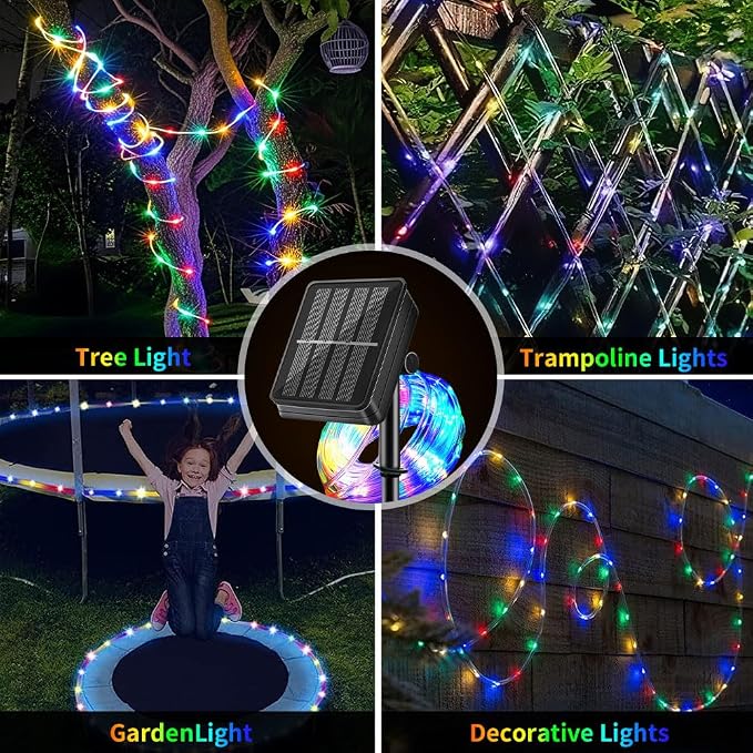 Solar Rope Lights 39FT IP65 Waterproof Outdoor Lights LED Copper Fairy String - Image 6