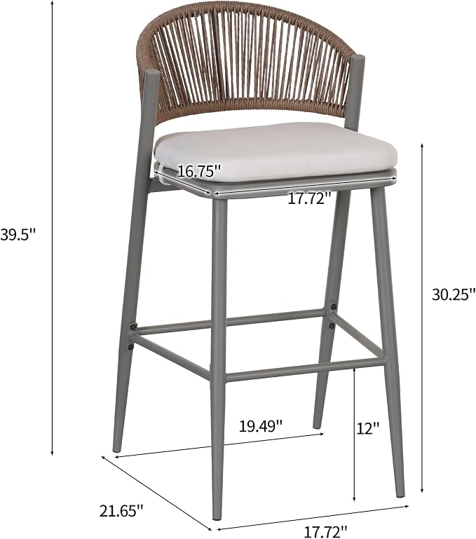Christopher Knight Home Hearth 30.25" H Patio Barstools Set of 2, Woven Wicker - Image 2