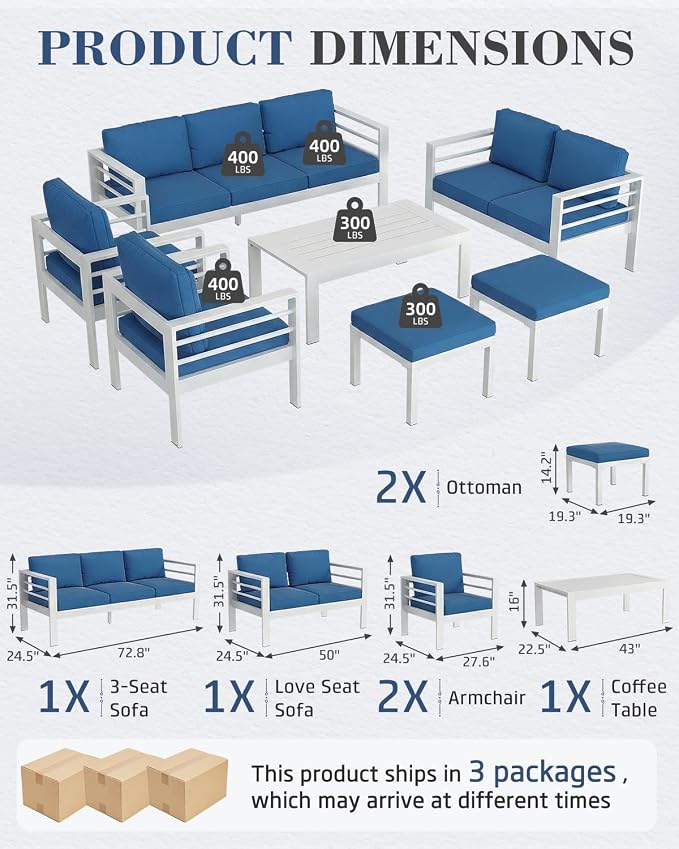 AECOJOY Aluminum Patio Furniture Armchair - Image 2