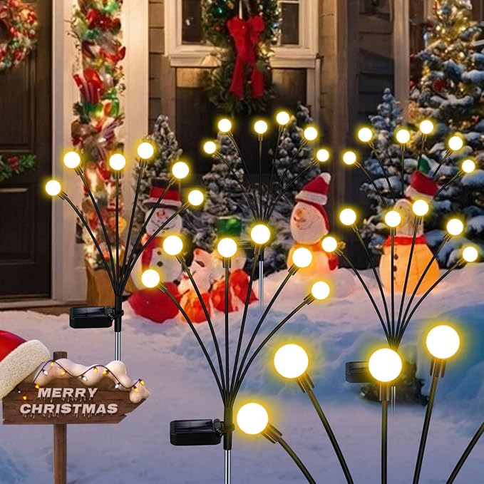 Solar Garden Lights Outdoor, 2 Pack 16LED Waterproof Solar Powered Lights - Image 7