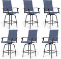 PHI VILLA Outdoor Swivel Bar Stools Set of 6, Bar Height Patio Chairs Furniture by PHIVILLAThepioneerofcomfortablehouseholdsupplies