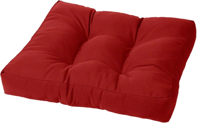 Cushion Source Tufted Ottoman Cushions, Sunbrella Jockey Red by CushionSource