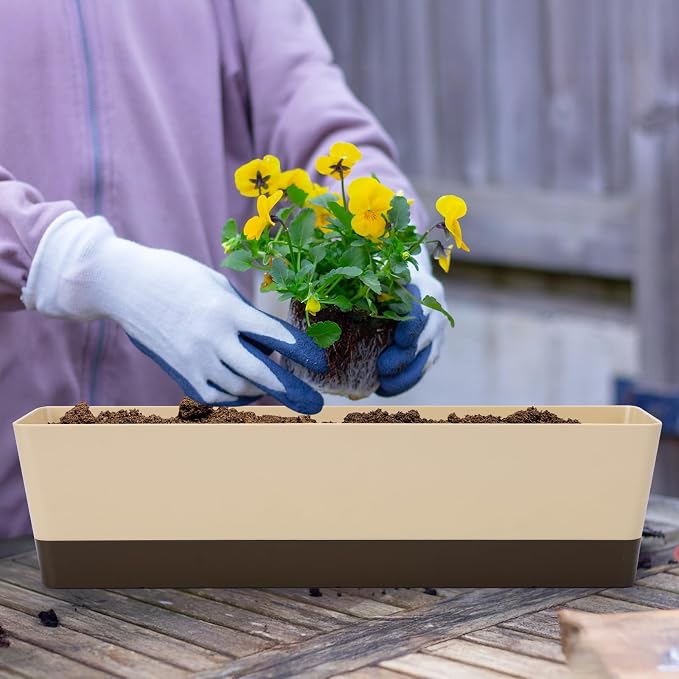 GREANER Window Boxes, 1 Pack 16 x3.8 Inch Indoor Rectangle Planter, Herb - Image 5