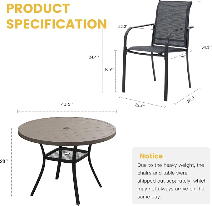 VICLLAX 5 Pieces Patio Dining Set - Image 7