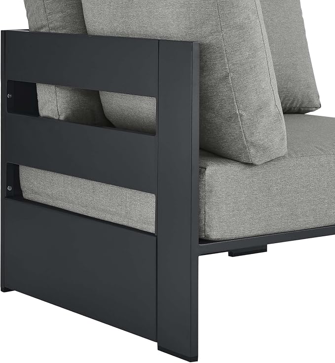 Modway Tahoe Aluminum Outdoor Sectional Corner Chair Gray - Image 6