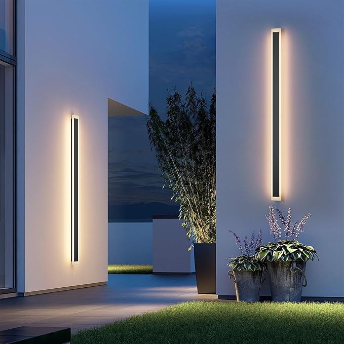 59in Long Outdoor LED Light IP65 Waterproof, Modern Exterior Wall Sconce Black - Image 4