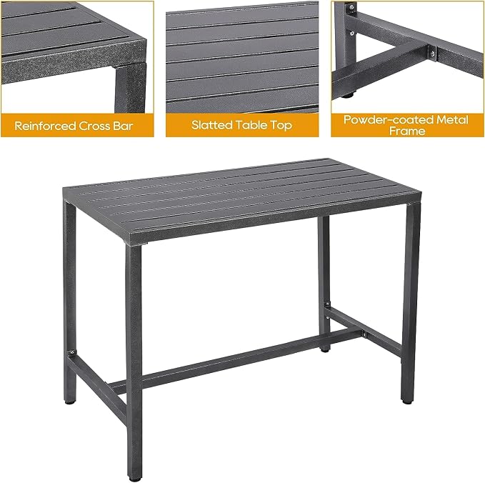 Outdoor Patio Bar Set, Bar Height Patio Dining Set, Weather-Resistant Bistro - Image 3