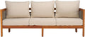 SAFAVIEH Outdoor Collection Amanda Natural Acacia Solid Wood/Taupe Cushion by SAFAVIEH