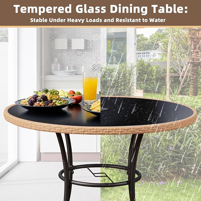 AVAWING 35.6-Inch Round Outdoor Dining Table - Image 5