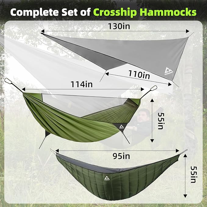 Camping Hammock with Mosquito Net, Underquilt & Rain Fly Tarp – 2 Person - Image 5