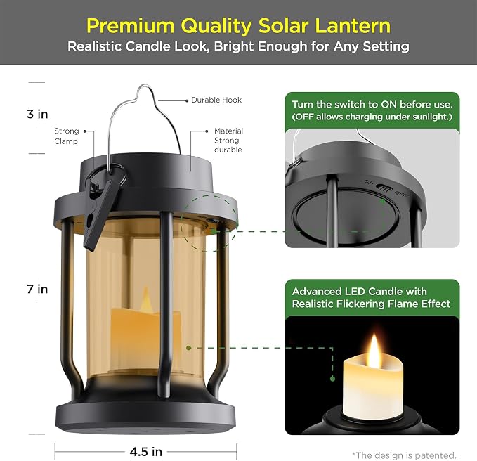Solar Lantern Outdoor & Indoor Use – Hanging Solar Lights - Image 2